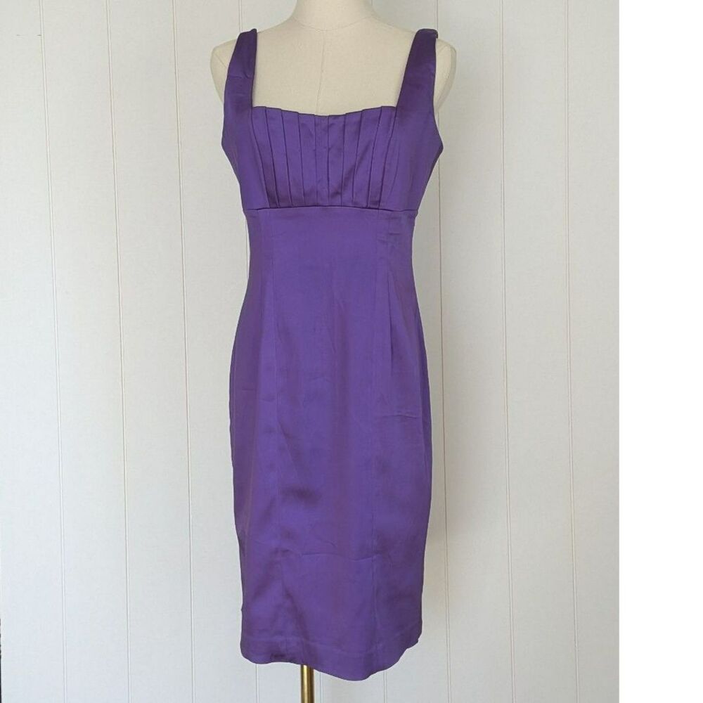 Calvin Klein Sheath Cocktail Dress-Purple-Size 6-Empire Waist